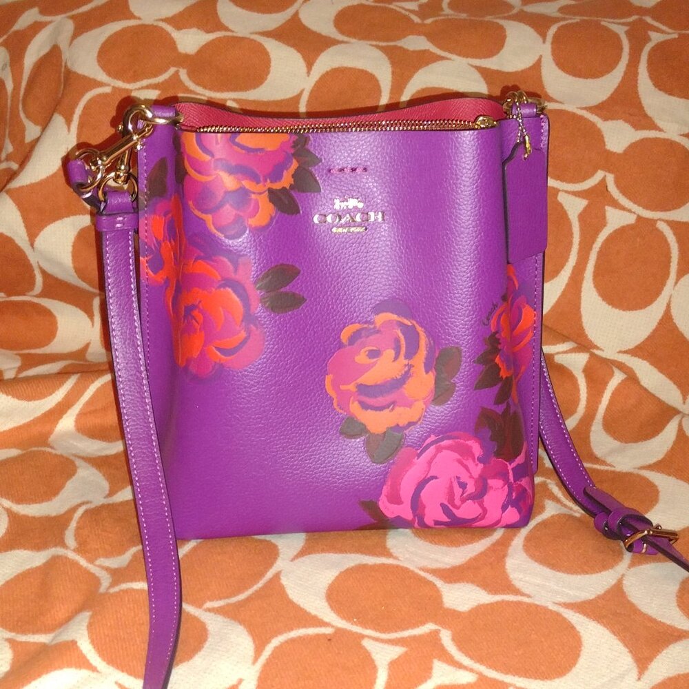 Coach Purple Jumbo Floral Handbag